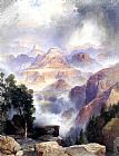 Thomas Moran Canvas Paintings - A Showrey Day, Grand Canyon